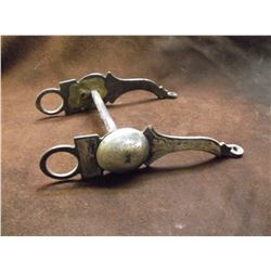 Unmarked Silver Inlaid Bit- Arizona Cheek- Bar mouth- Been Repaired- Slobber Bar Missing