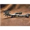 Image 4 : Unmarked Double Mounted Silver Inlaid Drop Shank Spurs- Barrel Chap Guards Cowboy Marked M