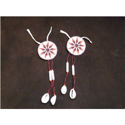 2 Beaded Rosettes With Shell Drops