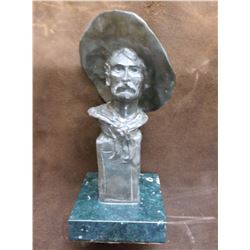 Marked Copyright By Frederick Remington- Cowboy Bronze- 5"W X 5"D X 11.5" H