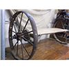 Image 2 : Iron Wheel Bench- 62"L X 17"D X 31"H- Wheels Come Off Bench for Easy Transport
