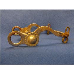 Marked Crockett Nickel Silver Overlaid Bit- Martinez Shank- Curb Mouth- Slobber Bar