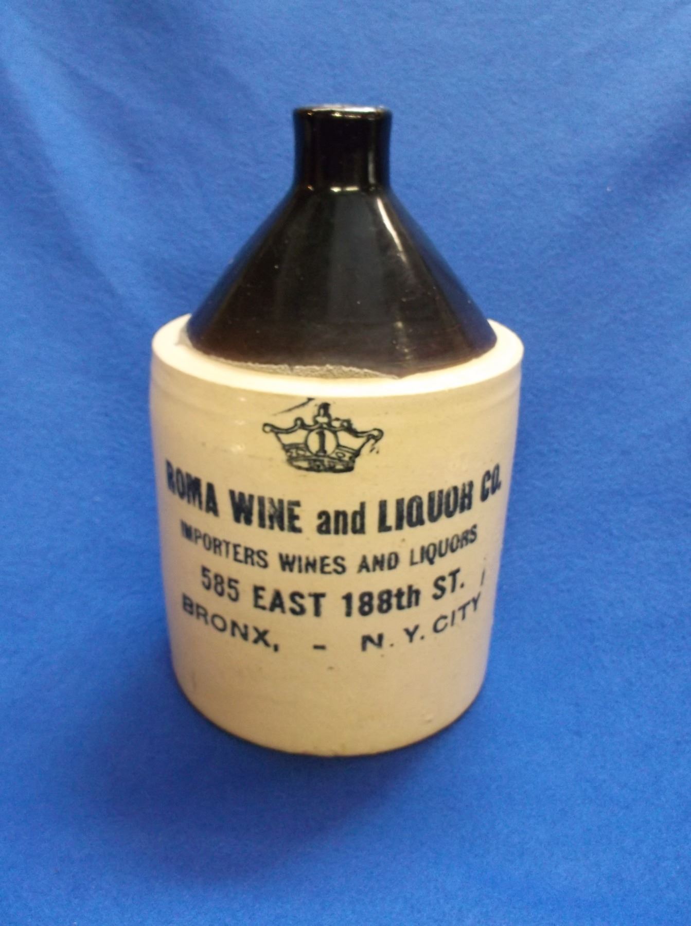 Roma Wine and Liquor CO. 1 Gallon Crock Jug Importers Wines and