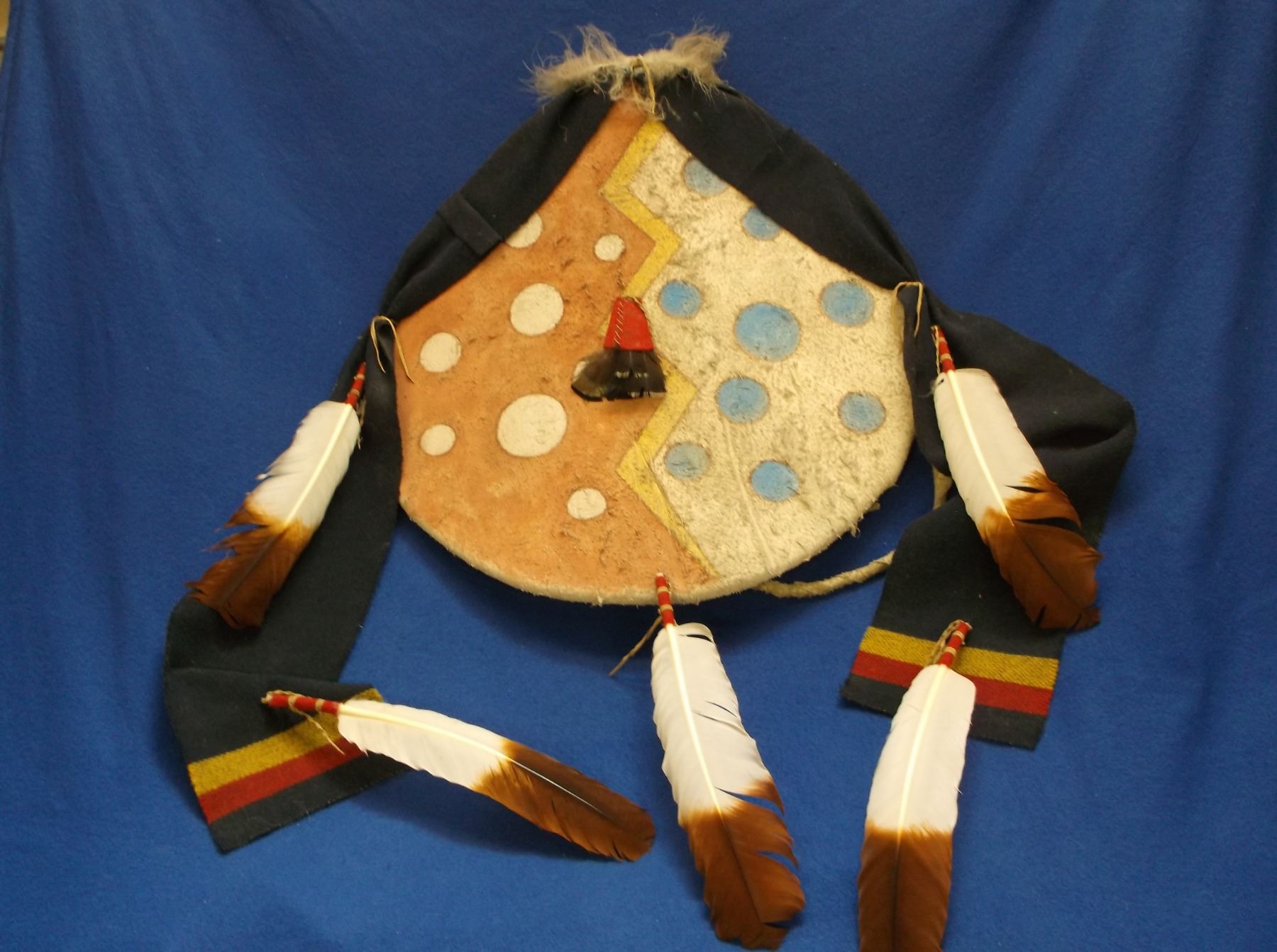 Reproduction Chief Crazy Horse Shield Tanned Leather 22" in Diameter