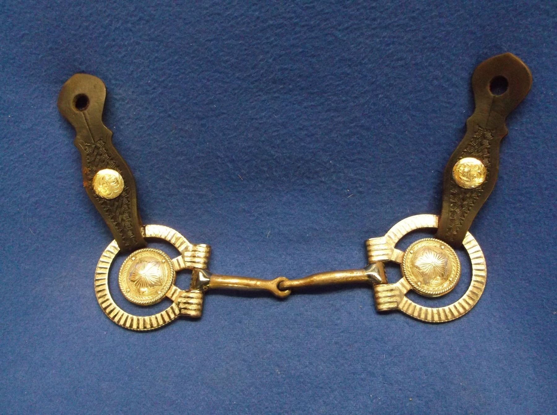 Marked E Garcia Silver Inlaid Snaffle Bit- Copper Inlaid Mouthpiece ...