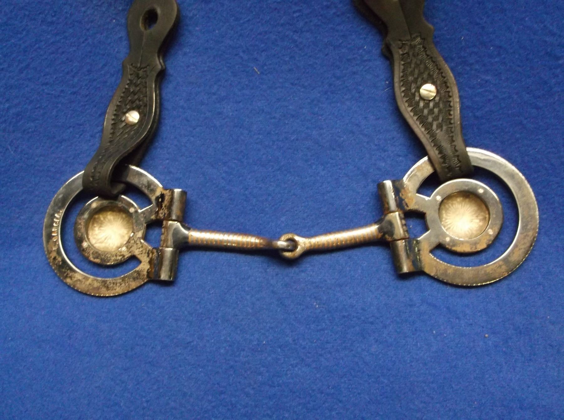 Marked E Garcia Silver Inlaid Snaffle Bit- Copper Inlaid Mouthpiece ...