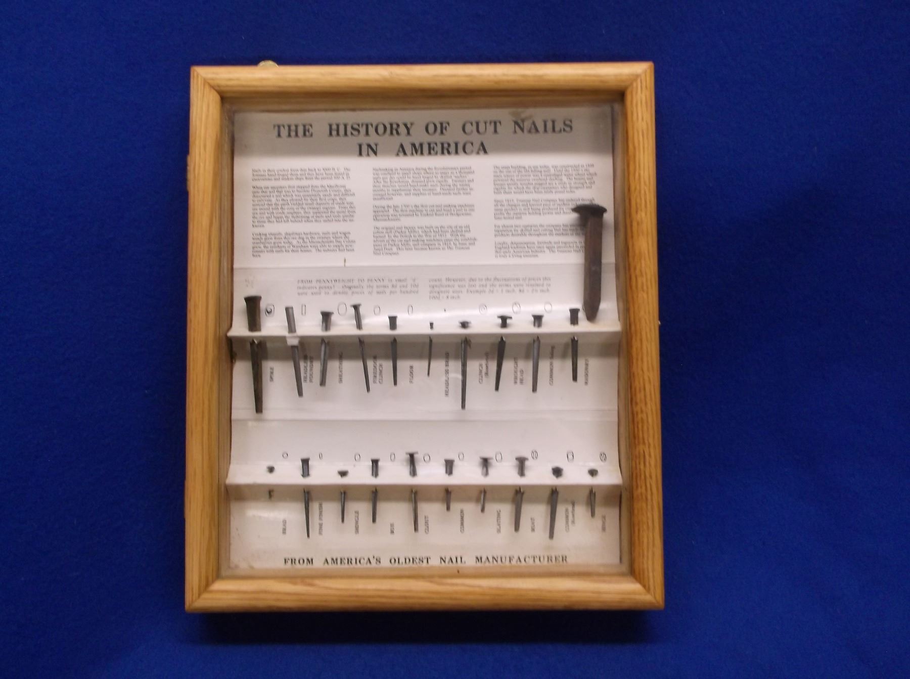 The History of Cut Nails in America Shadow Box- 15