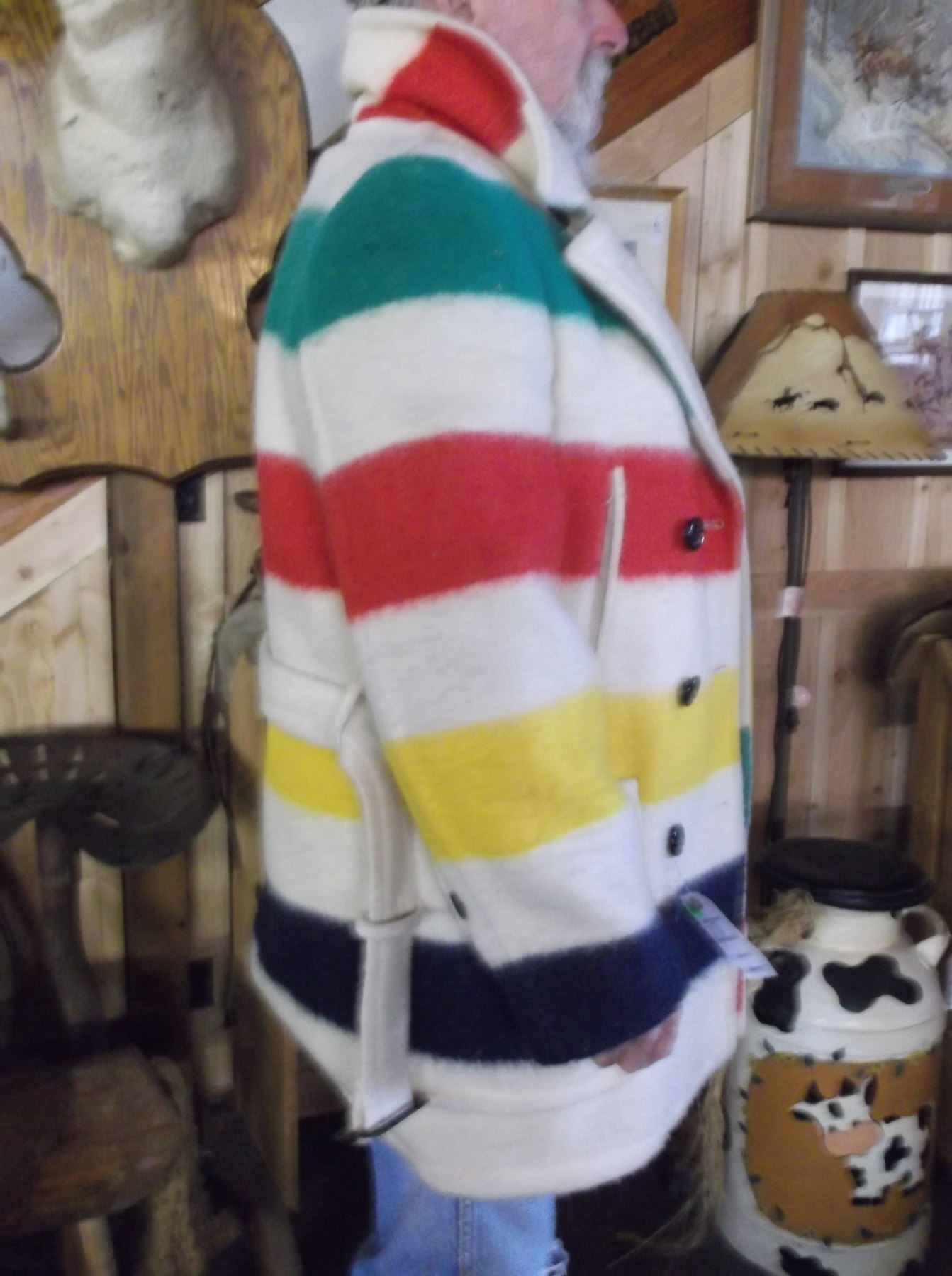 Hudson Bay Point Blanket Coat 100 Wool Made In Canada 40"L