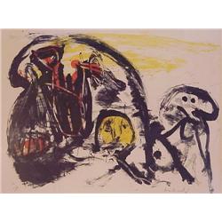 Pierre Alechinsky (b. 1927) Belgium, LE LION, 1961, color lithograph