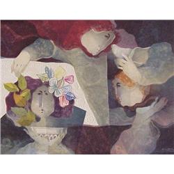 Sunol Alvar (b. 1935) Spanish, L’ HUMANESME, embossed color lithograph with color pencil highli...