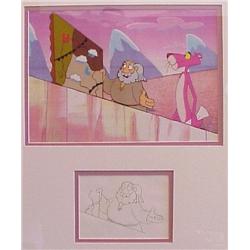 Animation Cel, PINK PANTHER & THE EXPLORER, original animation cel with laser copy background a...