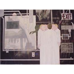 Marc Baseman (20th Century) American, THE PLUG, 1994, acrylic painting on canvas (unstretched),...