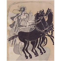 after Georges Braque (1882-1963) French, CHARIOT, color lithograph, signed in pencil, from the...