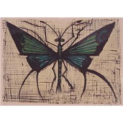 Bernard Buffet (1928-1999) French, BUTTERFLY (Green), color lithograph, signed in pencil, from...