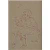 Image 1 : Virgil Burnett (20th Century), THE GUITARIST, ink drawing on paper, 10 x 6 ½”, signed lower rig...