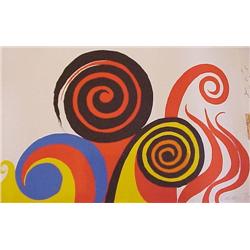 Alexander Calder (1898-1976) American, SPIRALS & FLAMES, 1970, color lithograph, signed in penc...