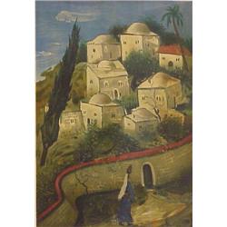 Moishe Castel (1909-1992) Israeli, THE WATER-BEARER, color lithograph, signed in pencil, from t...