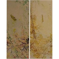 Chen Chi (b. 1912) Chinese (two), UNTITLED, a pair of color lithographs, each signed in pencil,...