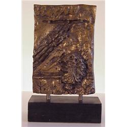 James Coignard (b. 1925) French, UNTITLED, cast bronze sculpture, 9 ½” high, 7” wide, 3/8” deep...