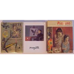Books, Dali, Picasso, Magritte (three), Dali, THE WINES OF GALA, Dali, Abrams, Picasso, THE BLU...