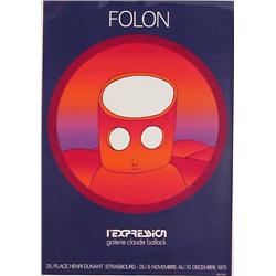 Jean Michel Folon (b. 1934) Belgium, L’EXPRESSION, 1973, color screenprint poster, 37 x 26”, fr...
