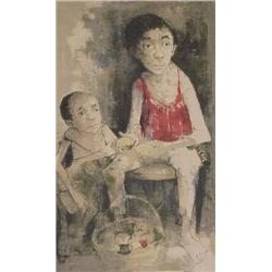 Jean Jansem (b. 1920) French/Armenian, LEMON SELLER, color lithograph on wove paper, signed in...