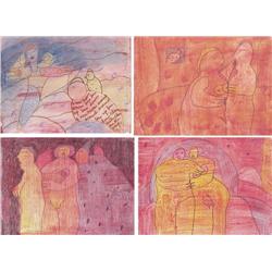 Carol Brennan Jaworski (b. 1940) Californian (four), THEY TOOK OF THE NIGHT; SEXUAL FIRE, PASSI...