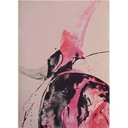 Matsumi Kanemitsu (1922-1992) Japanese, UNTITLED PINK & BLACK, 1970, color lithograph, signed i...
