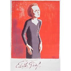 Charles Kiffer (b. 1902) French, EDITH PIAF, color screenprint, signed in pencil, from the numb...