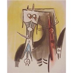 Wilfredo Lam (1902-1982) Cuban, LE REGARD VERTICAL, 1973, color lithograph, signed in pencil, f...