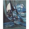 Image 1 : Marcel Mouley (b. 1918) French (two), LES GRANDS YACHTMEN BLEUS, 1990, color lithograph, signed...