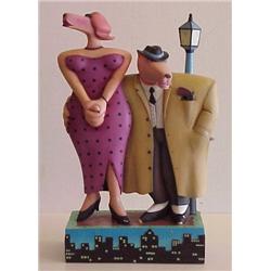 Markus Pierson (b. 1961) American, CITY COUPLE, 1989, acrylic painted wood sculpture, 28 x 14 x...