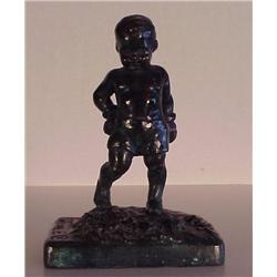 Edgardo Simone (1890-1948) American, THE BOXER, sculpture, ceramic with copper overlay, 8 ½” hi...