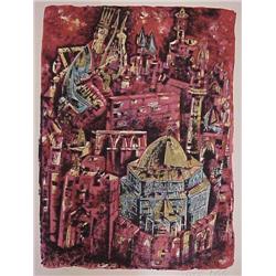Yosi Stern (20th Century) Israeli, JERUSALEM, color lithograph, signed in pencil, from the numb...