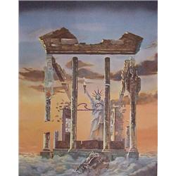 Surrealist Print (20th Century), LIBERTY, color lithograph, signed in pencil, from the numbered...