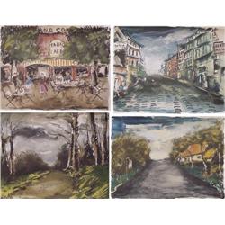 Maurice Vlaminck (1876-1958) French, NOTRE PAIN QUOTIDIEN, 1963, the portfolio, of nine Porchoi...