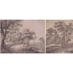 Antonie Waterloo (c. 1610-1690) Dutch (two), LANDSCAPES, two engravings, sheets 11 x 9” & 8 ¼ x...