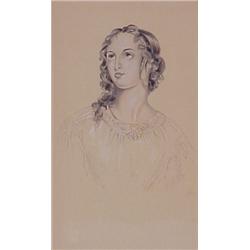 Isaac Williams (1817-1895) American, GRATITUDE, gouache and pencil drawing on paper, 8 x 4 ½”,...