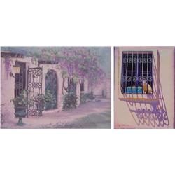 Richard Williams, American School (two), WHISTERIA IN BLOOM, color lithograph, signed in pencil...