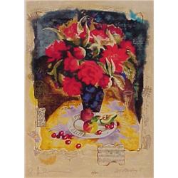 Alexander Wissotzky (20th Century), BOUQUET IN THE DARK, color screenprint, signed in pencil, f...