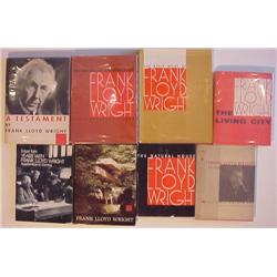 Books: Frank Lloyd Wright (eight), EARLY WORK, 1968, Wright; NATURAL HOUSE, 1954, Wright; LIVIN...