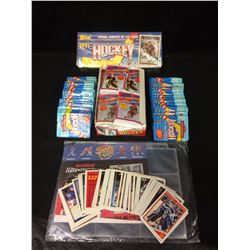 HOCKEY TRADING CARDS LOT (WAX PACKS/ 1991 TOPPS COMPLETE SET)