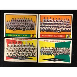 1960'S BASEBALL TEAM CHECKLISTS CARD LOT