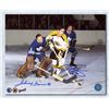 Image 1 : Johnny Bower vs Derek Sanderson Dual Signed Maple Leafs vs Bruins 8x10 Photo