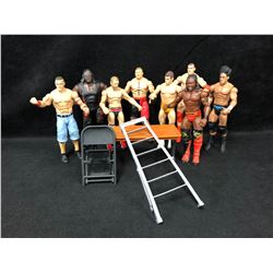 WRESTLING ACTION FIGURES LOT W/ ACCESSORIES