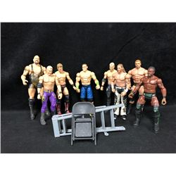 WRESTLING ACTION FIGURES LOT W/ ACCESSORIES