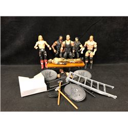 WRESTLING ACTION FIGURES LOT W/ ACCESSORIES