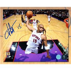 Vince Carter Toronto Raptors Autographed Air Canada Net Cam Dunk 8x10 Photo