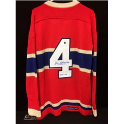 JEAN BELIVEAU AUTGRAPHED CANADIENS KNIT HOCKEY JERSEY