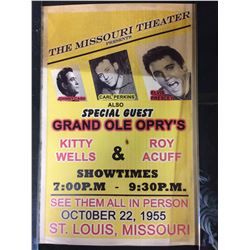 1955 CASH/ PERKINS/ PRESLEY CONCERT POSTER (REPRINT)